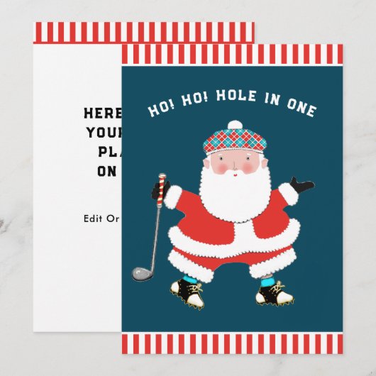 Weihnachtskarten für Golf Feiertagskarte (Vorne/Hinten)