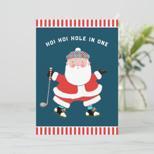Weihnachtskarten für Golf Feiertagskarte (Stehend Vorderseite)