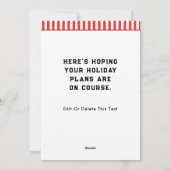 Weihnachtskarten für Golf Feiertagskarte (Rückseite)