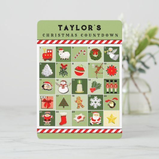 Weihnachtskarten für Großkinder Dankeskarte (Stehend Vorderseite)