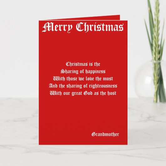 Weihnachtskarten für Großmutter Feiertagskarte (Vorderseite)