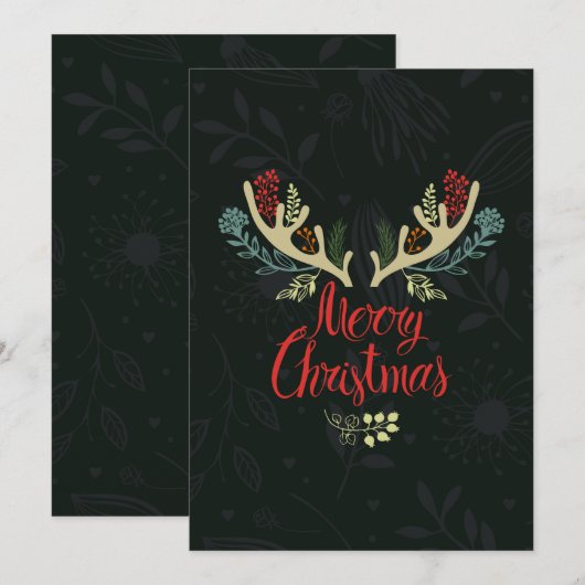 Weihnachtskarten für Kalligraphie Feiertagskarte (Vorne/Hinten)