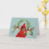 Weihnachtskarten für Kardinäle und Kolibri Karte (Gelbe Blume)