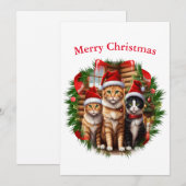 Weihnachtskarten für Katzen Feiertagskarte (Vorne/Hinten)