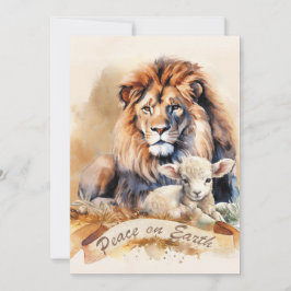 Weihnachtskarten für Löwen und Lamm Feiertagskarte