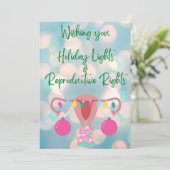 Weihnachtskarten für Pro Choice Reproduktionsrecht Dankeskarte (Stehend Vorderseite)