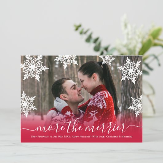 Weihnachtskarten für Snowflake Ankündigung (Stehend Vorderseite)