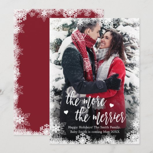 Weihnachtskarten für Snowy Foto Einladung (Vorne/Hinten)