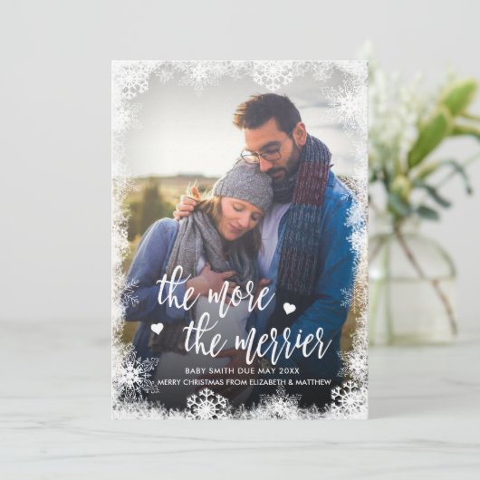 Weihnachtskarten für Snowy Foto Einladung (Stehend Vorderseite)