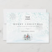 Weihnachtskarten für Unternehmen mit Logo und QR-C Einladung (Vorderseite)