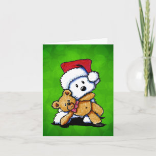 Weihnachtskarten für Westie und Teddy Bear Feiertagskarte