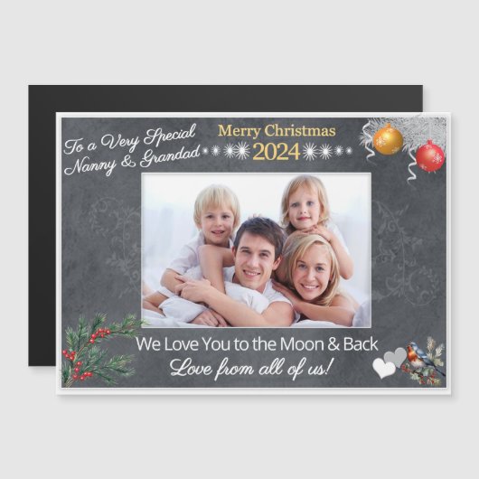 Weihnachtskarten-Geschenk für Großeltern Magnet (Vorne/Hinten)