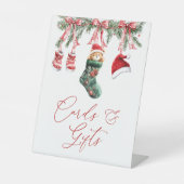 Weihnachtskarten & Geschenktische Zelte-Zeichen Sockelschild (Vorderseite)