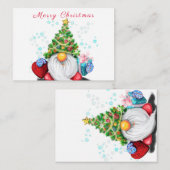 Weihnachtskarten Gnome mit Geschenken Mitteilungskarte (Vorne/Hinten)