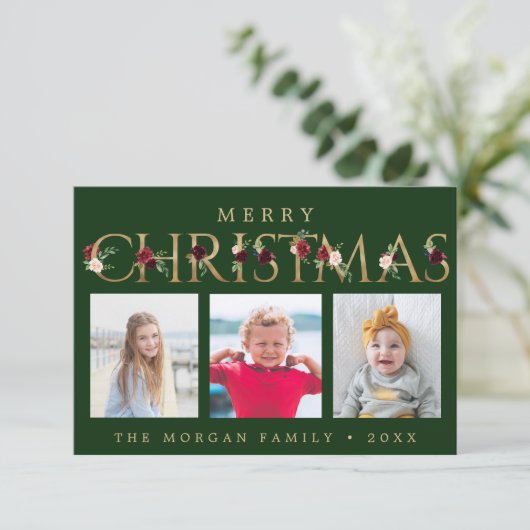 Weihnachtskarten Gold Dankeskarte (Stehend Vorderseite)