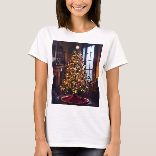 Weihnachtskarten handgefertigter T - Shirt (Vorderseite)