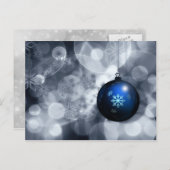 Weihnachtskarten in Silber und Blau Feiertagspostkarte (Vorne/Hinten)