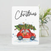 Weihnachtskarten-Jungtiere mit Baum (Stehend Vorderseite)