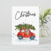 Weihnachtskarten-Jungtiere mit Baum (Stehend Vorderseite)