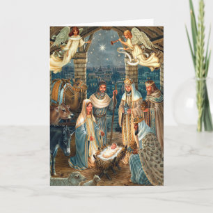 Weihnachtskarten Krippe 1 Feiertagskarte