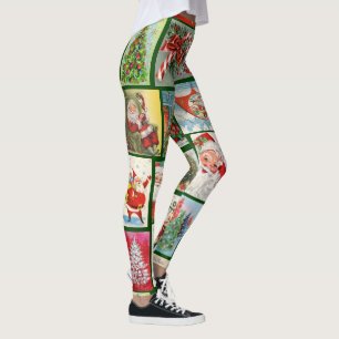 Weihnachtskarten Leggings Vintage Karten für Frau