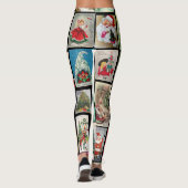 Weihnachtskarten Leggings Vintage Karten für Fraue (Rückseite)
