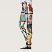 Weihnachtskarten Leggings Vintage Karten für Fraue (Links)