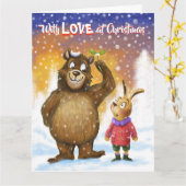 Weihnachtskarten-Liebe bei Weihnachtsbären Karte (Gelbe Blume)