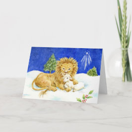 Weihnachtskarten-Lion und -Lamm Karte