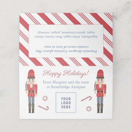 Weihnachtskarten Marketing Bakoods Beutel Topper C Platzkarte (Außenseite Aufgefaltet)