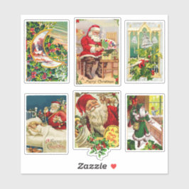 Weihnachtskarten mit dem Weihnachtsmann Aufkleber