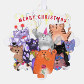 Weihnachtskarten mit Happy Cat Party Ornament Karte (Vorderseite)