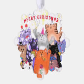 Weihnachtskarten mit Happy Cat Party Ornament Karte (Linke Ecke)