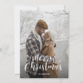 Weihnachtskarten mit lila Foto Feiertagskarte (Vorderseite)