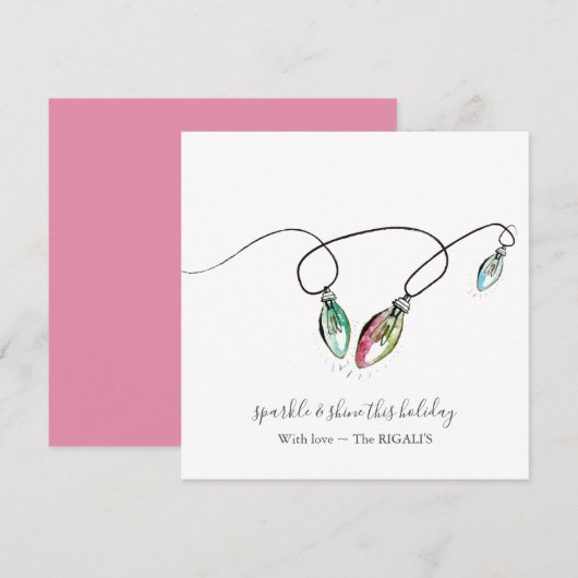 Weihnachtskarten mit moderner Leuchtenreihe Mitteilungskarte (Vorne/Hinten)