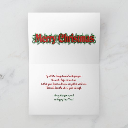 Weihnachtskarten mit niedlichen Kardinälen Karte (Innenseite)