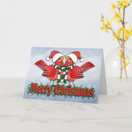 Weihnachtskarten mit niedlichen Kardinälen Karte (Gelbe Blume)