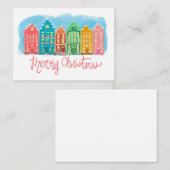 Weihnachtskarten mit Niedlicher Farbenpracht Mitteilungskarte (Vorne/Hinten)