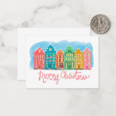 Weihnachtskarten mit Niedlicher Farbenpracht Mitteilungskarte (Vorderseite/Rückseite Beispiel)