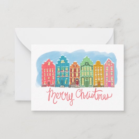 Weihnachtskarten mit Niedlicher Farbenpracht Mitteilungskarte (Vorderseite)