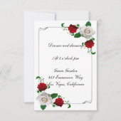 Weihnachtskarten mit Rot und Weiß Rosen Einladung (Vorderseite)