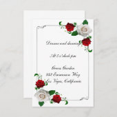 Weihnachtskarten mit Rot und Weiß Rosen Einladung (Vorne/Hinten)