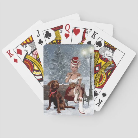 Weihnachtskarten mit sexy Frauen Spielkarten (Rückseite)