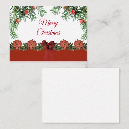 Weihnachtskarten Mitteilungskarte (Vorne/Hinten)