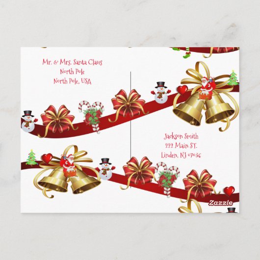 Weihnachtskarten Nordpol Elf Postkarte (Rückseite)