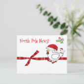 Weihnachtskarten Nordpol Hühner Postkarte (Stehend Vorderseite)
