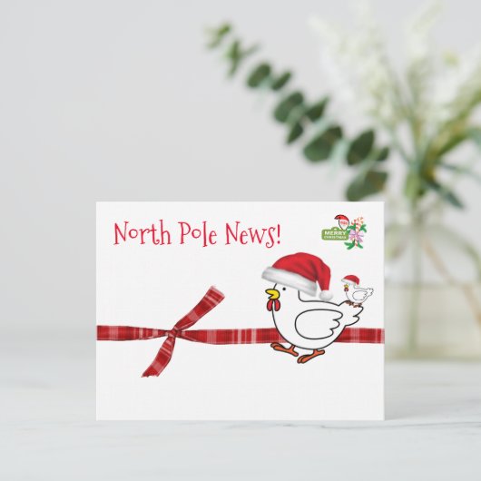 Weihnachtskarten Nordpol Hühner Postkarte (Stehend Vorderseite)