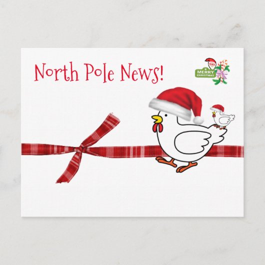 Weihnachtskarten Nordpol Hühner Postkarte (Vorderseite)