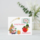 Weihnachtskarten Nordpol Santa Elf Postkarte (Stehend Vorderseite)