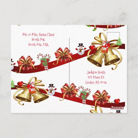 Weihnachtskarten Nordpol Santa Elf Postkarte (Rückseite)